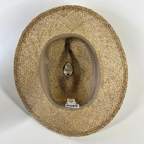 Summer Club Womens Styled In Australia Straw Hat Cream Band Natural Fiber Medium - Picture 9 of 9